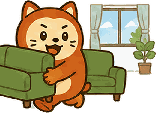 ソファを運ぶえんまる